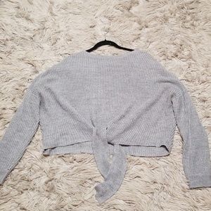 Front Tying Crop Sweater